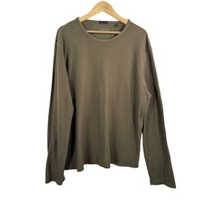 ATM Anthony Thomas Melillo Waffle Knit Shirt sz XXL Long sleeve olive earthy